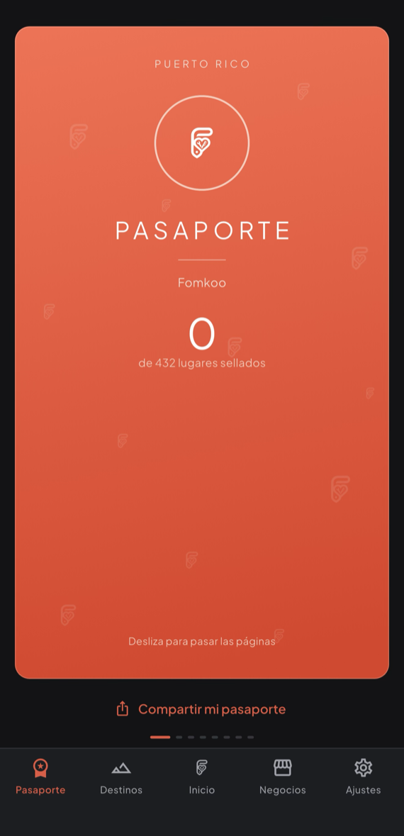 Pasaporte de Fomkoo con más de 400 lugares por sellar